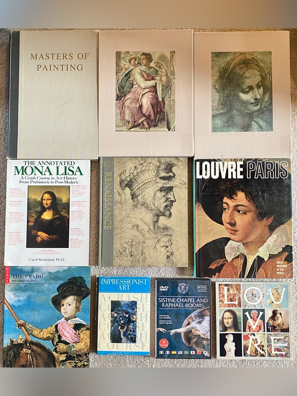 Lot 10 Art Study History Pictures Information Books & Dvd Louvre Artists Class